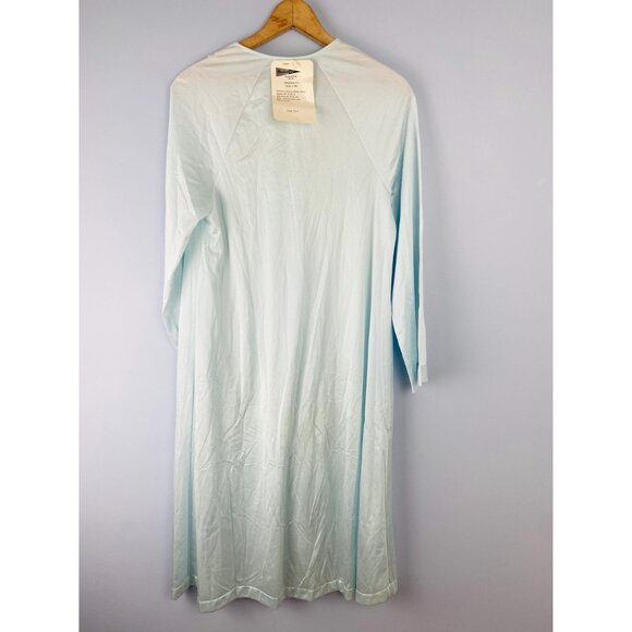 Vtg NWT Shadowline Nightgown Embroidered Detail, Size S, Light Blue, Long Sleeve - Picture 3 of 9